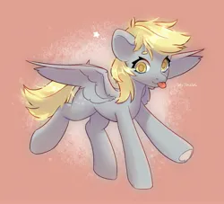 Size: 2196x1997 | Tagged: safe, artist:shelti, derpibooru import, derpy hooves, pegasus, pony, :p, colored pupils, female, happy, image, jpeg, mare, solo, spread wings, tongue out, underhoof, wings