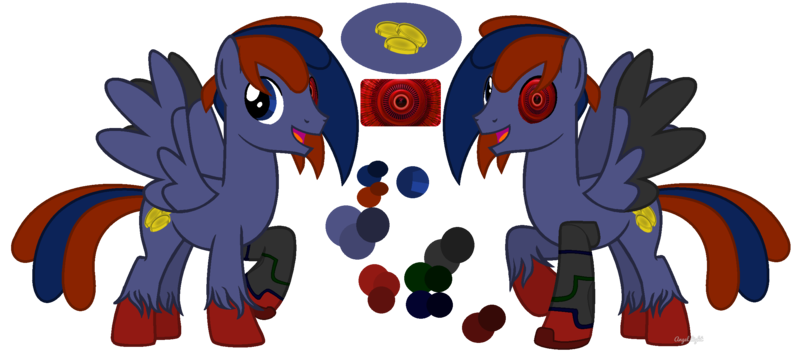 Size: 2450x1084 | Tagged: safe, artist:angellightyt, derpibooru import, oc, unofficial characters only, pegasus, pony, amputee, base used, colored wings, duo, image, male, pegasus oc, png, prosthetic leg, prosthetic limb, prosthetics, raised hoof, reference sheet, simple background, smiling, stallion, transparent background, two toned wings, unshorn fetlocks, wings