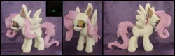 Size: 5217x1675 | Tagged: safe, artist:starfulstitches, derpibooru import, fluttershy, oc, bat pony, pony, bat ponified, female, flutterbat, image, mare, photo, plushie, png, race swap, solo, spread wings, wings