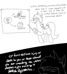 Size: 1000x1100 | Tagged: safe, artist:rubysnoot, derpibooru import, oc, oc:ruby, earth pony, pony, catalytic converter, comic, diagram, dialogue, image, jpeg, monochrome