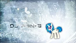 Size: 1920x1080 | Tagged: safe, artist:lugiadriel14, artist:sooyou, derpibooru import, edit, vinyl scratch, pony, unicorn, abstract background, circle, female, grunge, image, jpeg, mare, music notes, name, sheet music, solo, stars, wallpaper, wallpaper edit, watermark