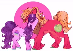 Size: 540x382 | Tagged: safe, artist:rareapples, derpibooru import, big macintosh, sugar belle, earth pony, pony, 2d, digital art, female, image, jpeg, love, male, mare, nuzzling, shipping, simple background, smiling, stallion, straight, sugarmac