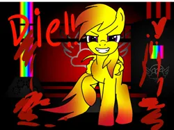 Size: 828x620 | Tagged: semi-grimdark, derpibooru import, oc, oc:yellowbright, fanfic:rainbow factory, blood, die, edgy, fanfic art, image, jpeg, recolor, trace