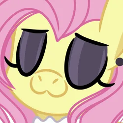 Size: 1000x1000 | Tagged: safe, alternate version, artist:emberslament, derpibooru import, fluttershy, pony, close-up, ear piercing, earring, eyeshadow, female, fluttergoth, image, jewelry, makeup, mare, piercing, png, simple background, solo, transparent background, uwu