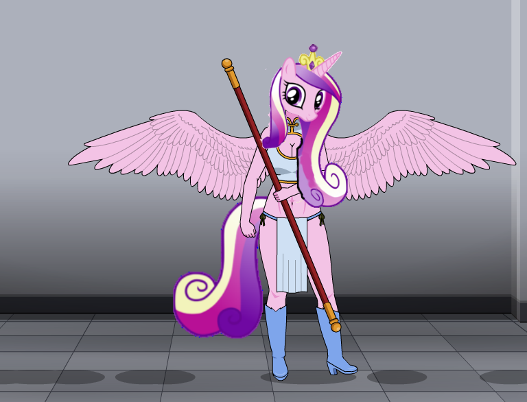 Size: 768x586 | Tagged: safe, artist:imyouknowwho, derpibooru import, princess cadance, anthro, human, boots, clothes, high heel boots, humanized, image, kisekae, png, shoes, solo