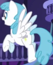 Size: 217x265 | Tagged: safe, derpibooru import, screencap, lightning bolt, white lightning, pegasus, pony, friendship is magic, background character, background pony, cropped, female, flying, image, mare, png, solo, solo focus, spread wings, wings