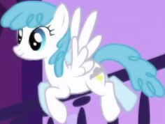 Size: 236x178 | Tagged: safe, derpibooru import, screencap, lightning bolt, white lightning, pegasus, pony, friendship is magic, background character, background pony, cropped, female, flying, image, mare, png, solo, solo focus, spread wings, wings