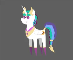 Size: 5116x4197 | Tagged: safe, artist:cabinet chief assistant k, derpibooru import, idw, princess celestia, alicorn, pony, reflections, spoiler:comic, absurd resolution, evil celestia, evil counterpart, evil grin, female, grin, horn, horn ring, image, jewelry, jpeg, mare, mirror universe, pointy ponies, regalia, ring, simple background, smiling, solo, vector