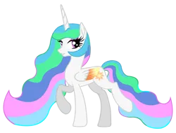 Size: 8000x6076 | Tagged: safe, artist:laszlvfx, derpibooru import, princess celestia, pony, absurd resolution, base used, colored wings, image, multicolored wings, png, simple background, solo, transparent background, wings