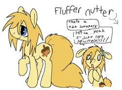 Size: 798x592 | Tagged: safe, artist:muffinz, derpibooru import, oc, oc:fluffer nutter, earth pony, pony, squirrel, embarrassed, image, male, png, solo, stallion