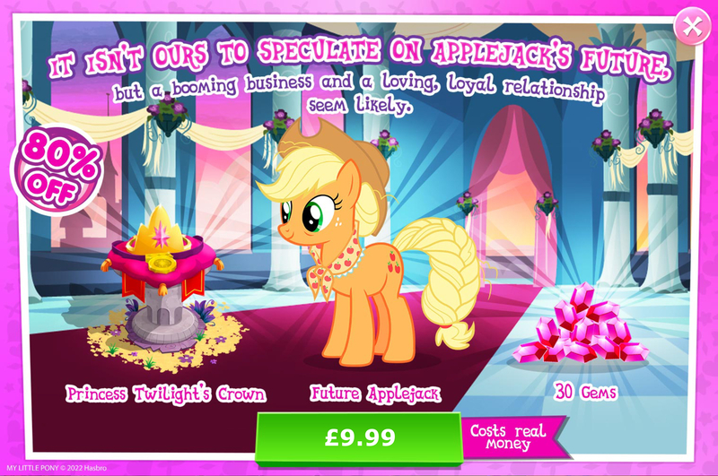 Size: 1964x1304 | Tagged: safe, derpibooru import, applejack, earth pony, pony, advertisement, applejack's hat, clothes, costs real money, cowboy hat, crown, english, female, gameloft, gem, granny smith's shawl, hat, image, jewelry, jpeg, mare, medal, mobile game, my little pony: magic princess, numbers, older, older applejack, regalia, sale, scarf, solo, solo focus, text