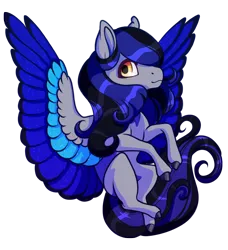 Size: 984x1080 | Tagged: safe, artist:oneiria-fylakas, derpibooru import, oc, oc:midnight dreams, pegasus, pony, chibi, colored wings, female, image, mare, multicolored wings, png, solo, wings
