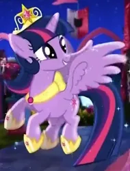 Size: 614x807 | Tagged: safe, derpibooru import, twilight sparkle, twilight sparkle (alicorn), alicorn, magical mystery cure, 2013, anniversary, beautiful, big crown thingy, commercial, coronation, cropped, crown, crystal princess celebration, cute, element of magic, flying, happy, hoof shoes, image, jewelry, let's fly to the castle, magical mystery cure tenth anniversary, necklace, png, pretty, princess shoes, real life background, regalia, sparkles, sparkling, twiabetes