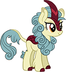 Size: 136x148 | Tagged: safe, derpibooru import, official, kirin, the last problem, female, g4, gameloft, horn, image, leg fluff, picture for breezies, png, season sunshine, simple background, smiling, solo, tail, transparent background