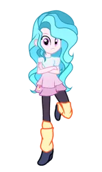 Size: 1743x2928 | Tagged: safe, artist:harmonyvitality-yt, derpibooru import, oc, unofficial characters only, equestria girls, base used, clothes, crossed arms, female, frown, image, leg warmers, png, simple background, skirt, solo, transparent background