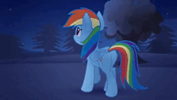 Size: 640x360 | Tagged: safe, artist:fire blaze, derpibooru import, rainbow dash, pegasus, pony, animated, aurora borealis, beautiful, breaking, broken, broken glass, chandelier (song), confident, crouching, depressed, depressing, depression, determined, determined face, determined look, disappear, dream, dust, emotional, emotional spectrum, eyes closed, feather, female, flapping wings, floppy ears, flying, folded wings, forest, freedom, galloping, happy, highlights, image, jumping, looking at you, looking back, looking forward, looking up, lying down, magenta eyes, mare, messy hair, messy mane, messy tail, mood whiplash, mountain, multicolored hair, multicolored mane, multicolored tail, music video, night, night sky, nose wrinkle, overhead view, panorama, pmv, prancing, pronking, rainbow hair, rainbow tail, rainbow trail, rock, rolling, running, sad, sadness, scratches, scrunchy face, serious, serious face, shading, shooting star, sia (singer), singing, sitting, sky, smiling, smiling at you, smoke, song, sonic rainboom, space, sparkles, tail, tree, trotting, video, waking up, webm, wind, windswept mane, windswept tail, wings