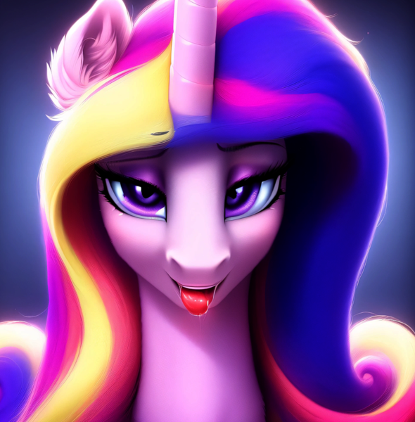 Size: 2950x2999 | Tagged: suggestive, derpibooru import, machine learning generated, purplesmart.ai, stable diffusion, princess cadance, alicorn, adorasexy, backlighting, bedroom eyes, cute, drool, female, female focus, good clean married sex, horn, image, imminent blowjob, imminent oral, imminent sex, implied shining armor, implied shiningcadance, implied shipping, implied straight, intense, lidded eyes, looking at you, open mouth, open smile, passionate, png, seduction, seductive, seductive look, sex, sexy, smiling, smiling at you, solo focus, tongue out