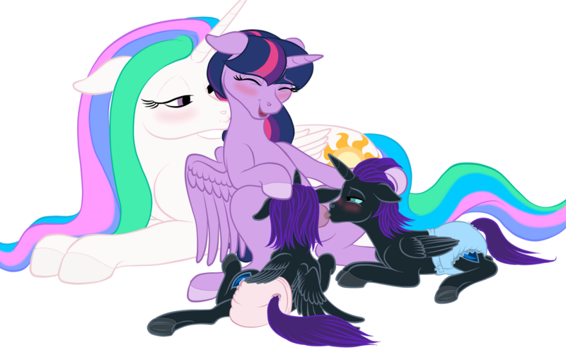 Size: 1137x703 | Tagged: questionable, artist:vasillium, derpibooru import, princess celestia, twilight sparkle, twilight sparkle (alicorn), oc, oc:nox (rule 63), oc:nyx, alicorn, pony, alicorn oc, bedroom eyes, blushing, breastfeeding, breasts, brother, brother and sister, closed mouth, colt, crotchboobs, diaper, diaper fetish, eyebrows, eyelashes, eyes closed, eyes open, family, female, fetish, filly, foal, foalcon, folded wings, happy, horn, image, implied foalcon, implied incest, implied underage, incest, kissing, lesbian, lying down, male, mare, momlestia, mother and child, mother and daughter, mother and son, neck kiss, nipples, nostrils, nudity, open mouth, parent and child, png, pony oc, prince, princess, r63 paradox, royalty, rule 63, self paradox, self ponidox, shipping, siblings, simple background, sister, sitting, spread wings, student, suckling, teacher, teacher and student, transparent background, twilestia, twins, underage, wall of tags, wingboner, wings