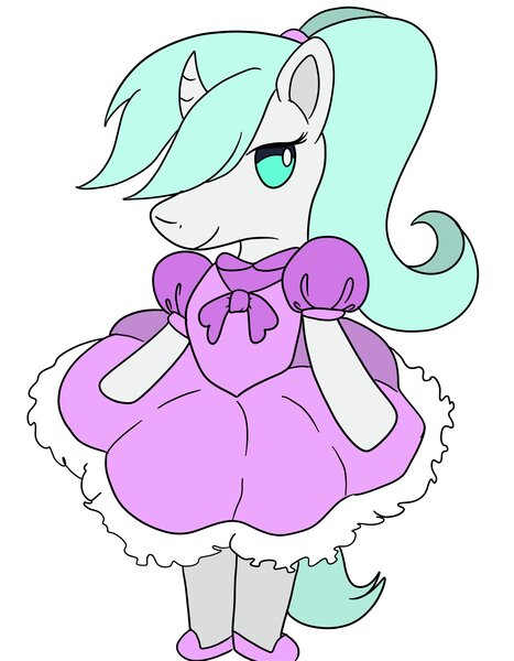 Size: 1750x2250 | Tagged: safe, artist:nine the divine, derpibooru import, oc, oc:nine the divine, unicorn, clothes, crossdressing, dress, image, jpeg, solo