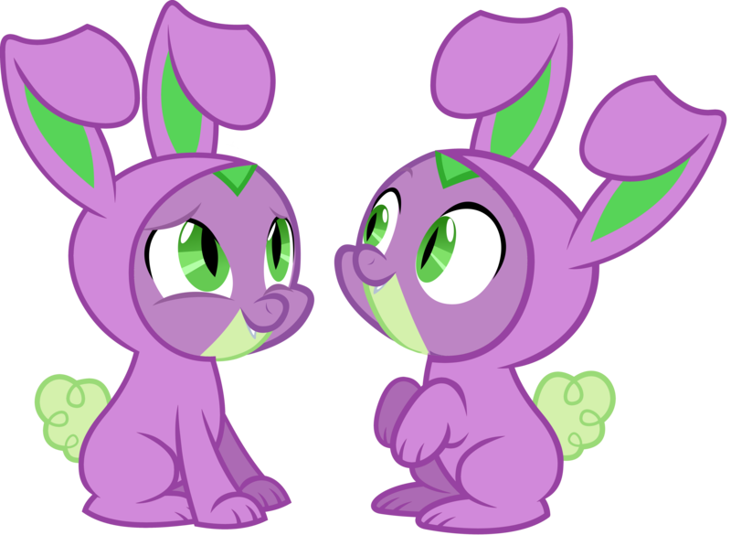 Size: 6959x5092 | Tagged: safe, artist:ponygamer2020, derpibooru import, spike, dragon, family appreciation day, animal costume, bunny costume, clothes, costume, cute, easter, easter bunny, holiday, image, male, png, simple background, smiling, spikabetes, tail, transparent background, vector