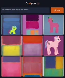 Size: 1536x1850 | Tagged: safe, craiyon, derpibooru import, machine learning generated, oc, earth pony, pony, anatomical horror, anatomically incorrect, barely pony related, black background, blank flank, earth pony oc, image, mark rothko, missing cutie mark, modern art, painting, png, rothko, simple background