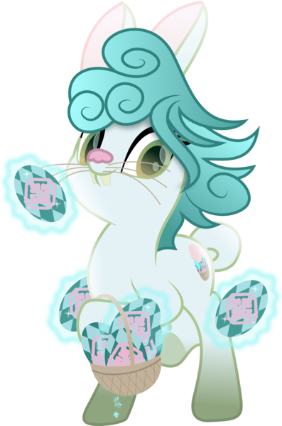 Size: 5935x8964 | Tagged: safe, artist:lincolnbrewsterfan, derpibooru import, oc, oc:easter sundae, hybrid, rabbit, rainbow roadtrip, .svg available, 2023, absurd resolution, animal, basket, bucktooth, bunny pony, bunny tail, carrying, christianity, cross, curly mane, easter basket, easter bunny, easter egg, faith, glow, gradient hooves, green eyes, happy easter, happy easter 2023, highlights, holding, hoof heart, hybrid oc, image, inkscape, levitation, lifting, magic, movie accurate, paw pads, pawkinesis, png, raised hoof, shading, sigil, simple background, solo, tail, teeth, telekinesis, transparent background, underhoof, vector, whiskers