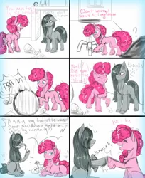 Size: 1100x1350 | Tagged: safe, artist:vera2002, derpibooru import, marble pie, pinkie pie, earth pony, pony, comic, duo, female, image, jpeg, simple background, white background