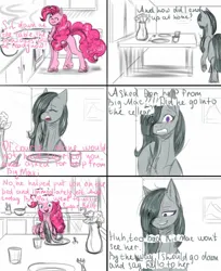 Size: 1100x1350 | Tagged: safe, artist:vera2002, derpibooru import, marble pie, pinkie pie, earth pony, pony, comic, duo, female, image, jpeg, simple background, white background, yandere