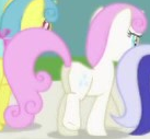 Size: 137x127 | Tagged: safe, derpibooru import, screencap, lemon hearts, minuette, twinkleshine, pony, unicorn, friendship is magic, background character, background pony, butt, cropped, female, horn, image, mare, plot, png, solo focus