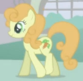 Size: 169x165 | Tagged: safe, derpibooru import, screencap, carrot top, golden harvest, earth pony, pony, season 1, season 2, background character, background pony, cropped, female, image, intro, mare, png, solo focus