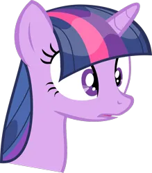Size: 881x1006 | Tagged: safe, artist:retroponybro, derpibooru import, twilight sparkle, pony, unicorn, base used, bust, colored lineart, ears up, eyelashes, female, horn, image, mare, open mouth, png, portrait, simple background, solo, three quarter view, transparent background, unicorn twilight, vector, wet, wet mane, wondering