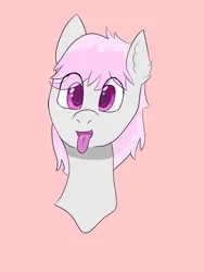 Size: 3468x4624 | Tagged: safe, artist:johns2013, derpibooru import, oc, oc:pink flame, unofficial characters only, earth pony, pony, bust, image, png, simple background, solo, tongue out