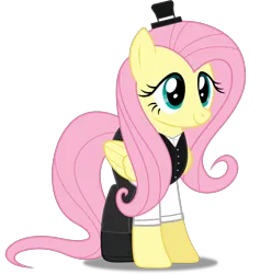 Size: 3797x4000 | Tagged: safe, artist:dashiesparkle, artist:edy_january, derpibooru import, edit, vector edit, fluttershy, pegasus, pony, base used, clothes, costume, france, hat, image, link in description, long pants, outfit, png, shoes, simple background, skirt, solo, stellys, transparent background, vector