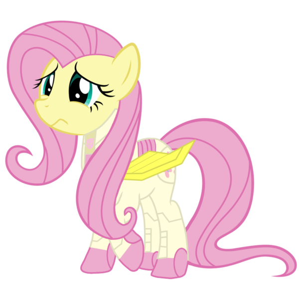 Size: 768x768 | Tagged: safe, artist:bluemario11, artist:slb94, derpibooru import, idw, fluttershy, pegasus, pony, exosuit, female, image, mare, png, simple background, solo, the magic of cybertron, transformers, transparent background