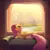 Size: 2048x2048 | Tagged: safe, derpibooru import, editor:darkshy, machine learning generated, prompter:darkshy, purplesmart.ai, stable diffusion, fluttershy, pegasus, pony, bad quality, bed, couch, female, image, morning, on bed, pink hair, png, solo, solo female, wings, yellow body