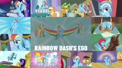 Size: 1978x1113 | Tagged: safe, derpibooru import, edit, edited screencap, editor:quoterific, screencap, applejack, chickadee, derpy hooves, fleetfoot, matilda, ms. peachbottom, parasol, rainbow dash, spitfire, twilight sparkle, a trivial pursuit, boast busters, castle sweet castle, fall weather friends, games ponies play, non-compete clause, rainbow falls, spike at your service, the cart before the ponies, the crystal empire, the mysterious mare do well, the washouts (episode), yakity-sax, image, png, trophy