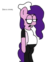 Size: 3023x3351 | Tagged: safe, artist:professorventurer, derpibooru import, pipp petals, pegasus, pony, g5, belly, big belly, bipedal, chef's hat, female, hat, image, mare, peppino spaghetti, pipp petals is not amused, pippamena, pizza tower, png, pregnant, primrose petals, unamused