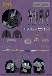 Size: 2061x3000 | Tagged: safe, artist:darkhestur, derpibooru import, oc, oc:dark, anthro, bat pony, accessory, anthro oc, bat pony oc, bat wings, blackletter, bracelet, clothes, color background, expressions, fangs, image, jacket, jewelry, leather, leather jacked, leather jacket, misspelling, pendant, png, ponysona, reference sheet, ring, the one ring, underwear, wings