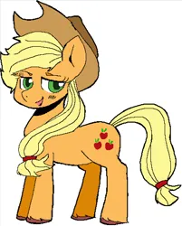 Size: 804x1001 | Tagged: safe, artist:santito2k3, derpibooru import, applejack, earth pony, pony, image, ms paint, png, simple background, smiling, white background