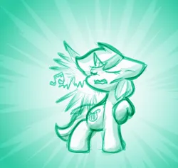 Size: 1194x1132 | Tagged: safe, artist:zutcha, derpibooru import, lyra heartstrings, pony, unicorn, eyes closed, female, floppy ears, greenscale, image, jpeg, mare, monochrome, music notes, open mouth, singing, solo