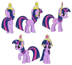 Size: 4429x4045 | Tagged: safe, artist:culu-bluebeaver, derpibooru import, twilight sparkle, pony, unicorn, big crown thingy, butt, crown, digital, digital art, element of magic, featureless crotch, image, jewelry, plot, png, reference, reference sheet, regalia, simple background, solo, tiara, transparent, transparent background, unicorn twilight, vector, vector trace