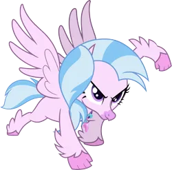 Size: 3041x3000 | Tagged: safe, artist:cloudy glow, derpibooru import, silverstream, classical hippogriff, hippogriff, uprooted, .ai available, absurd resolution, image, png, simple background, solo, superhero landing, transparent background, vector