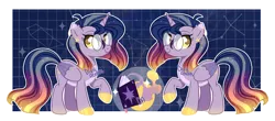 Size: 4092x1804 | Tagged: safe, artist:dixieadopts, derpibooru import, oc, oc:sunset dream, alicorn, pony, female, glasses, image, mare, png, solo