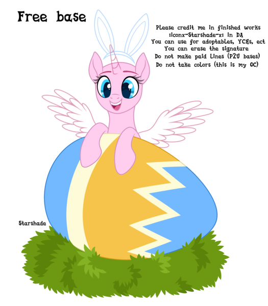 Size: 4092x4674 | Tagged: safe, artist:rioshi, artist:starshade, derpibooru import, oc, unofficial characters only, alicorn, pony, 2023, alicorn oc, base, easter, easter bunny, easter egg, egg, eyelashes, female, grass, high res, holiday, horn, image, mare, png, simple background, smiling, solo, transparent background, wings
