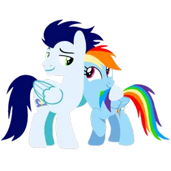 Size: 1099x1099 | Tagged: safe, artist:mlplary6, derpibooru import, rainbow dash, soarin', pegasus, pony, female, hug, image, looking at each other, looking at someone, male, mare, png, shipping, simple background, smiling, smiling at each other, soarindash, stallion, straight, transparent background, vector