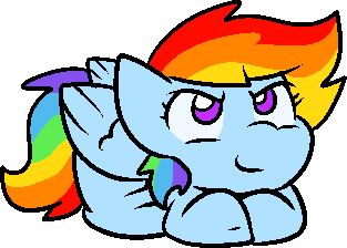 Size: 313x224 | Tagged: safe, artist:zutcha, derpibooru import, rainbow dash, pegasus, pony, cute, dashabetes, image, looking up, lying down, png, ponyloaf, prone, simple background, smiling, smirk, solo, transparent background