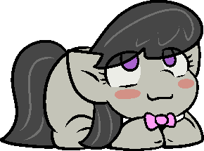 Size: 290x215 | Tagged: safe, artist:zutcha, derpibooru import, octavia melody, earth pony, pony, blush sticker, blushing, cute, eye clipping through hair, female, image, looking up, lying down, mare, png, ponyloaf, prone, simple background, smiling, solo, tavibetes, transparent background
