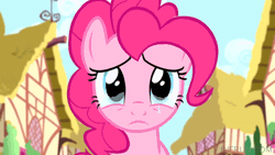 Size: 520x293 | Tagged: safe, derpibooru import, screencap, pinkie pie, pinkie pride, animated, crying, cute, fake smile, female, gif, image, licking, long tongue, one eye closed, sad, smiling, solo, solo female, teary eyes, tongue out