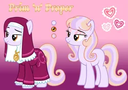 Size: 2865x2020 | Tagged: safe, artist:friendshipizfucked, derpibooru import, oc, oc:prim n proper, earth pony, pony, base used, blank flank, female, image, mare, nun, offspring, parent:suri polomare, parent:svengallop, png, reference sheet, solo