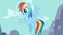 Size: 1280x720 | Tagged: safe, derpibooru import, screencap, rainbow dash, pony, it ain't easy being breezies, image, png, solo